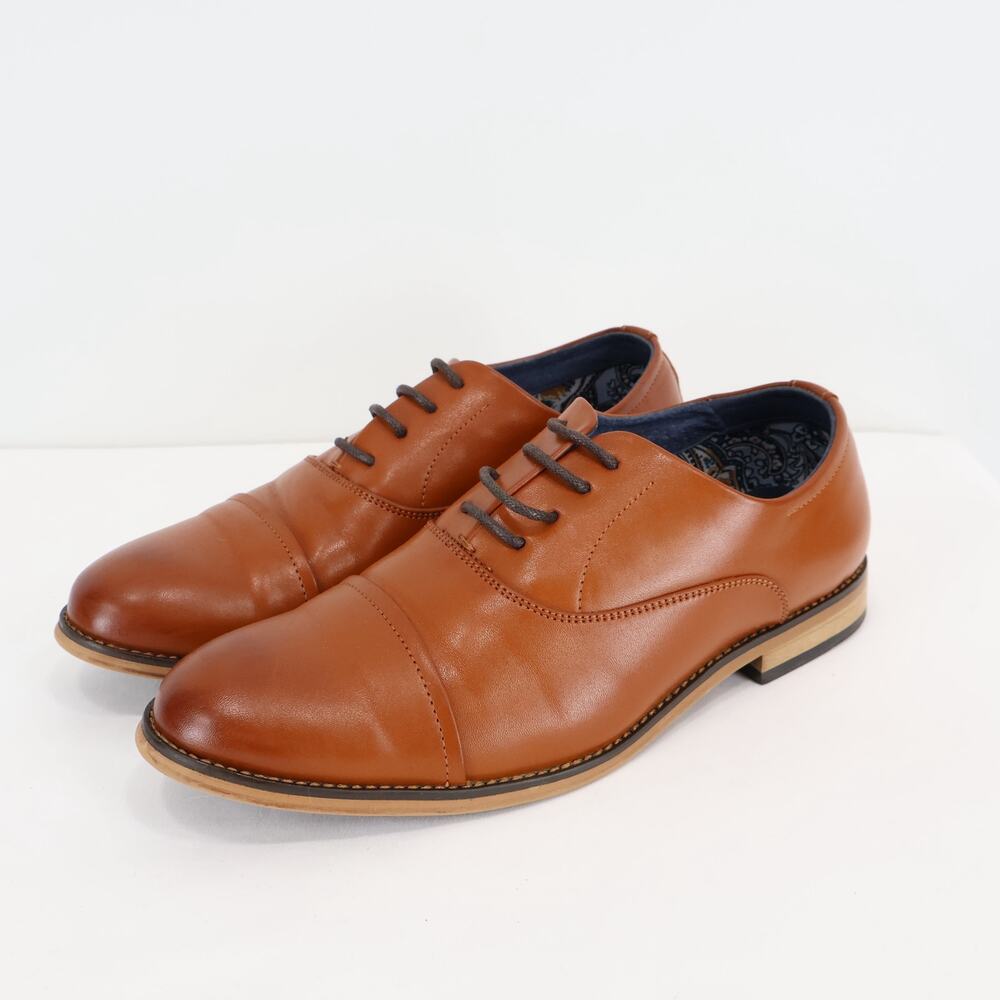 Bruno Marc Boy's Cap Toe Oxford Dress Shoe Brown Size 5